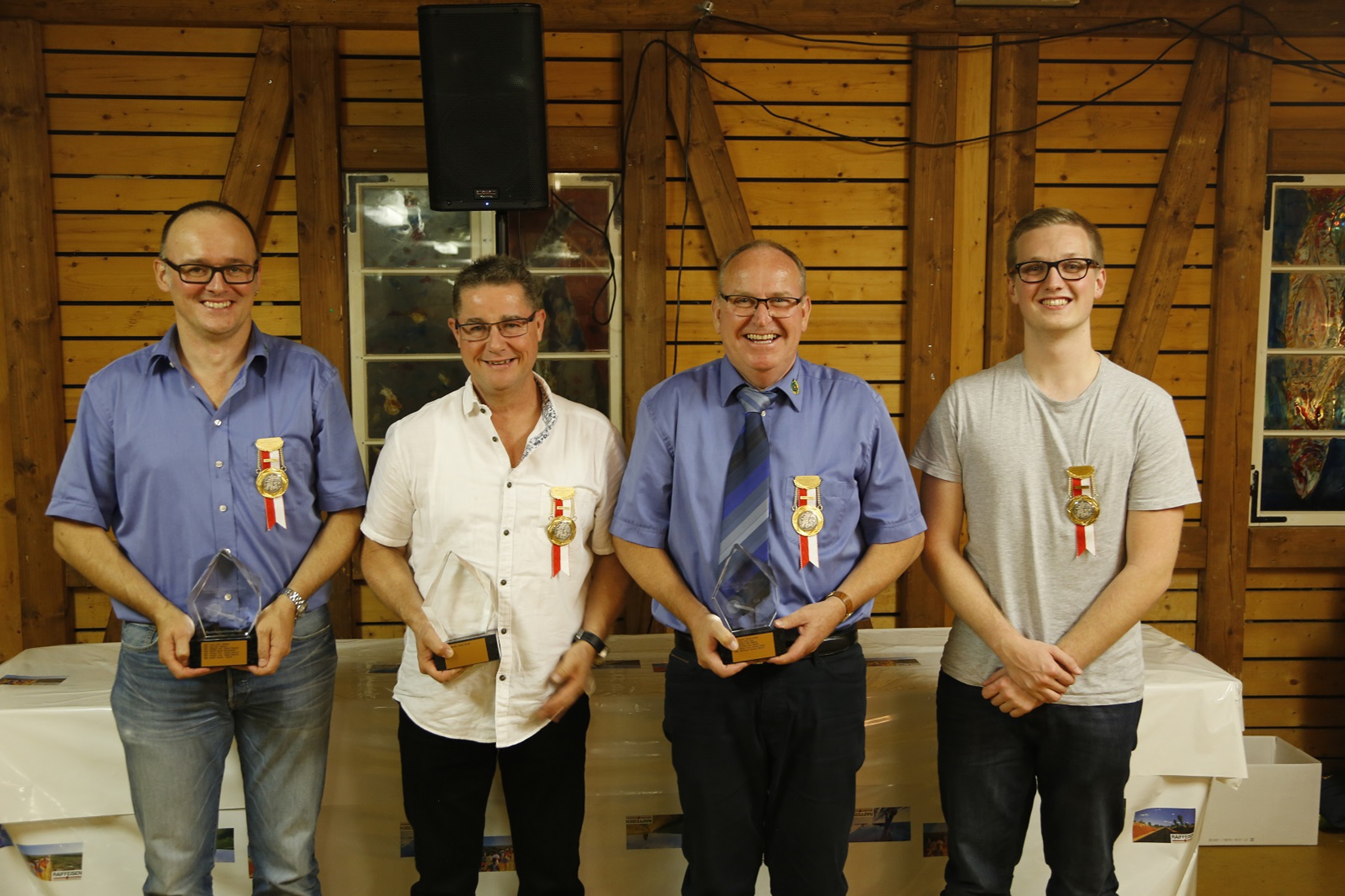 Die Bezirksmeister 2019 (von links): Rolf Furrer (Beinwil), Daniel Bucher (Boswil) Werner Häfliger (Beinwil), Fabian Keusch (Boswil).