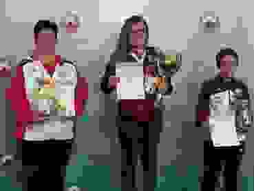 K1600_IMG_1876.JPG Das Podest Luftpistole (v.l.): Heidi Diethelm Gerber (2.), die Polin Natalia Krol (1.) und Teresa Gross aus Deutschland (3.)