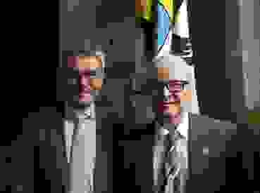 K1600_BSV DV Medien.JPG Politik und Schiessen vereint (v.l.): Regierungsrat Mario Cavigelli und Carl Frischknecht, Präsident BSV.