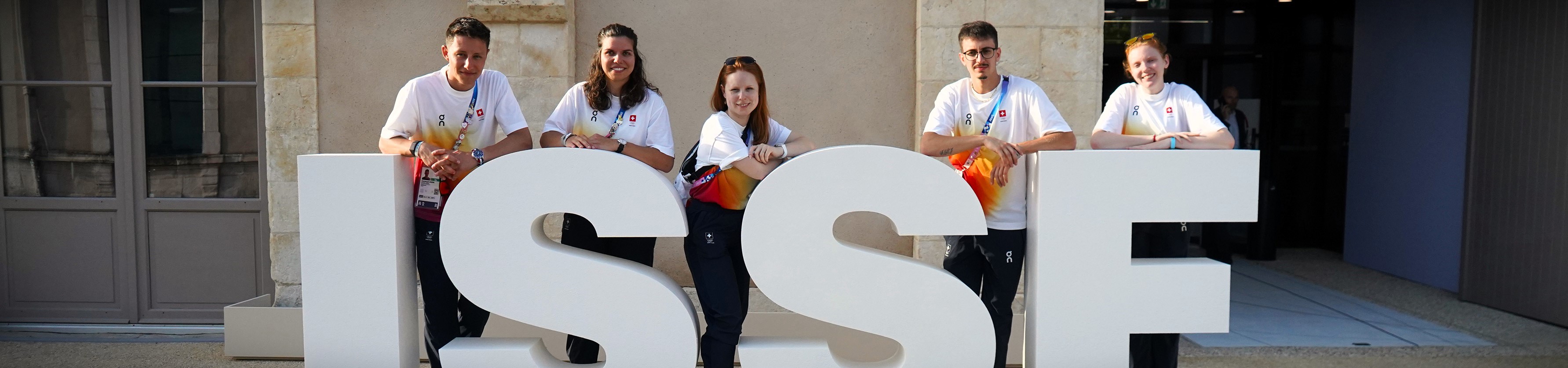 Athleten Mit ISSF Schriftzug