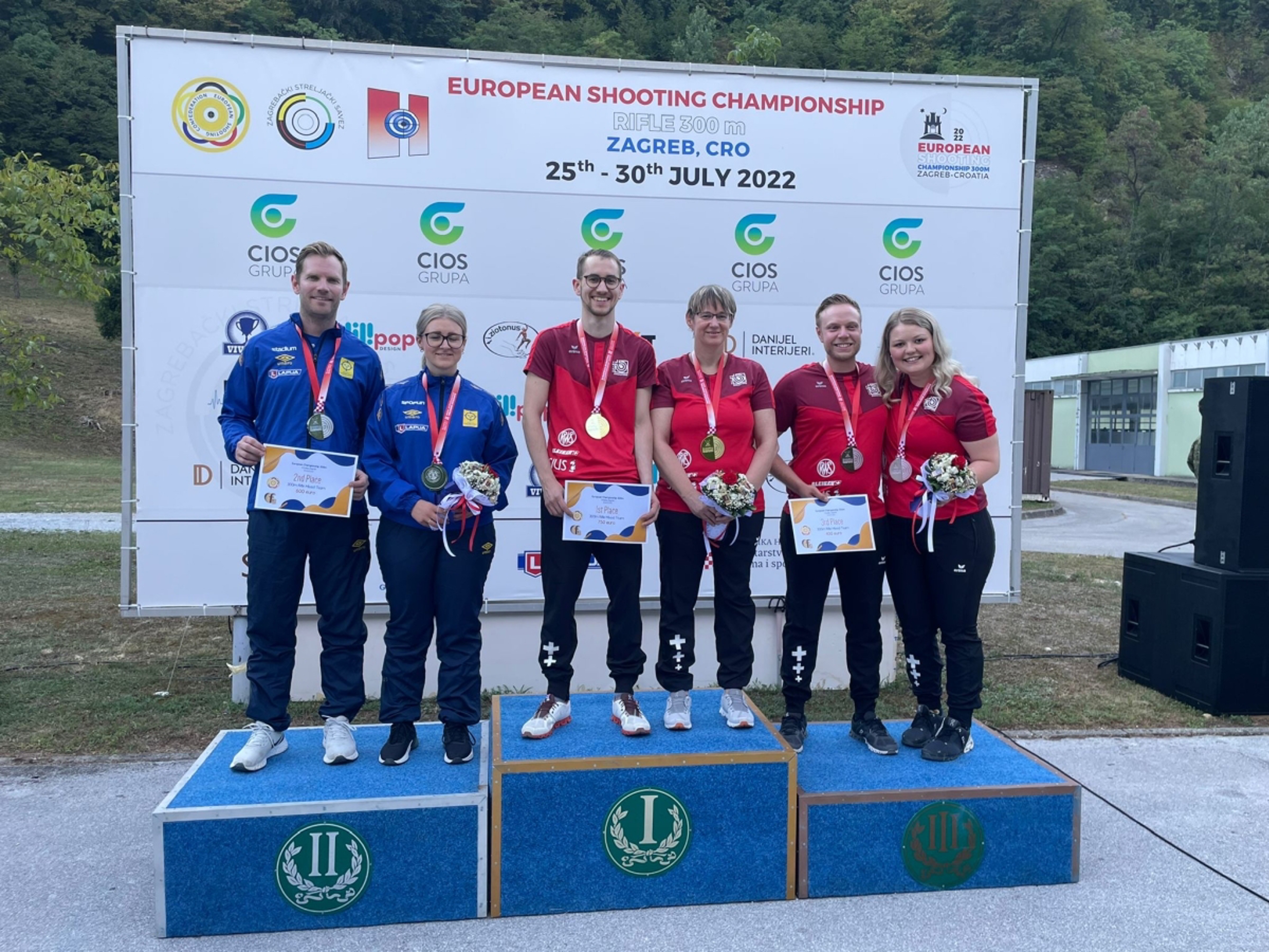 1. Schweiz 1 (Silvia Guignard und Gilles Dufaux); 2. Schweden (Elin Ahlin und Karls Olsson); 3. Schweiz 2 (Anja Senti und Pascal Bachmann)