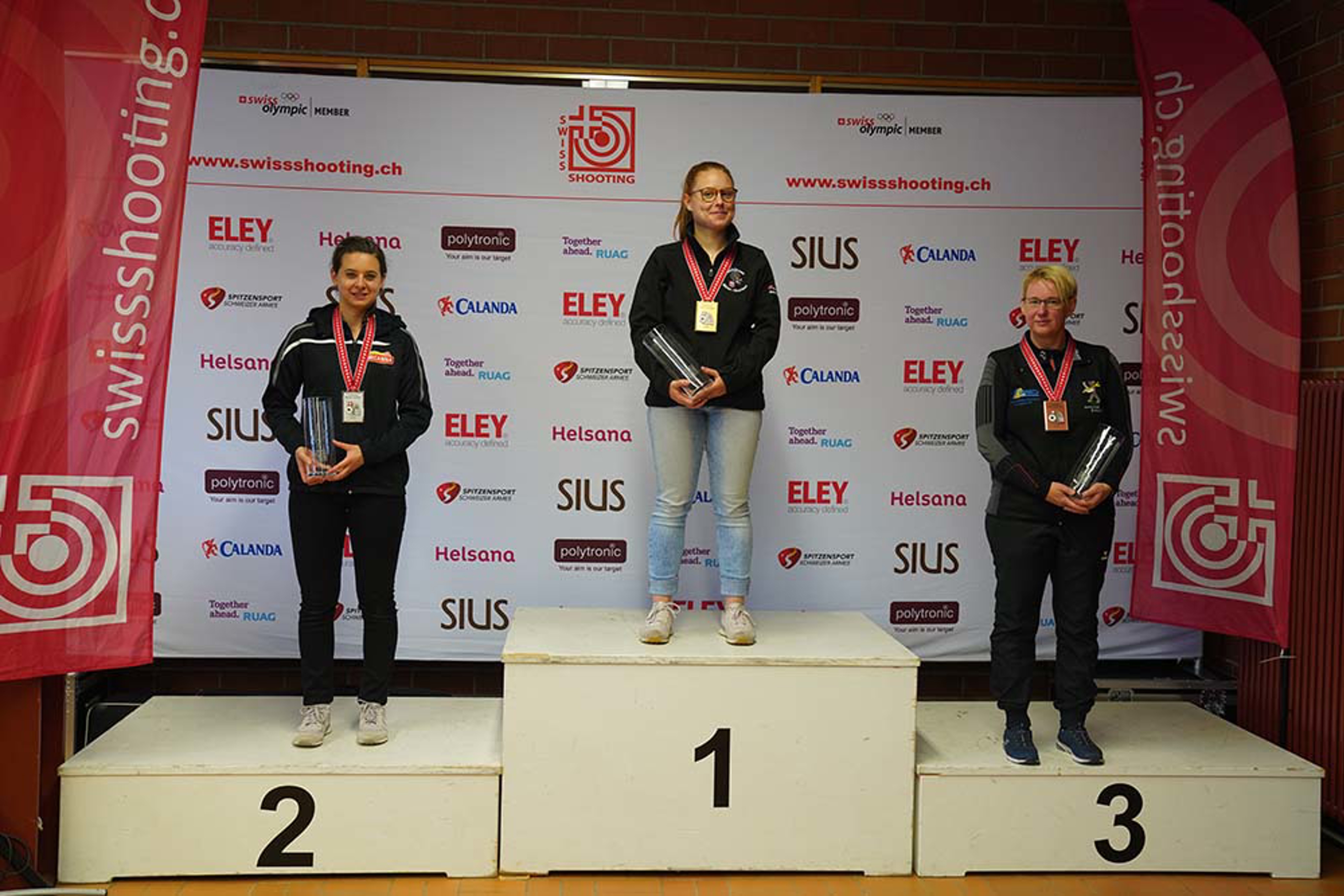 Gewinnerin Nina Christen mit Petra Lustenberger auf Rang 2 und Silvia Guignard auf dem Bronzeplatz.