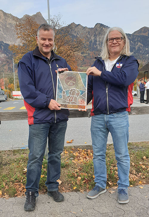 Egle Primus, Präsident Rothenbrunnen Schiessverein und Carl Frischknecht, Präsident KSV Graubünden (v.l.)