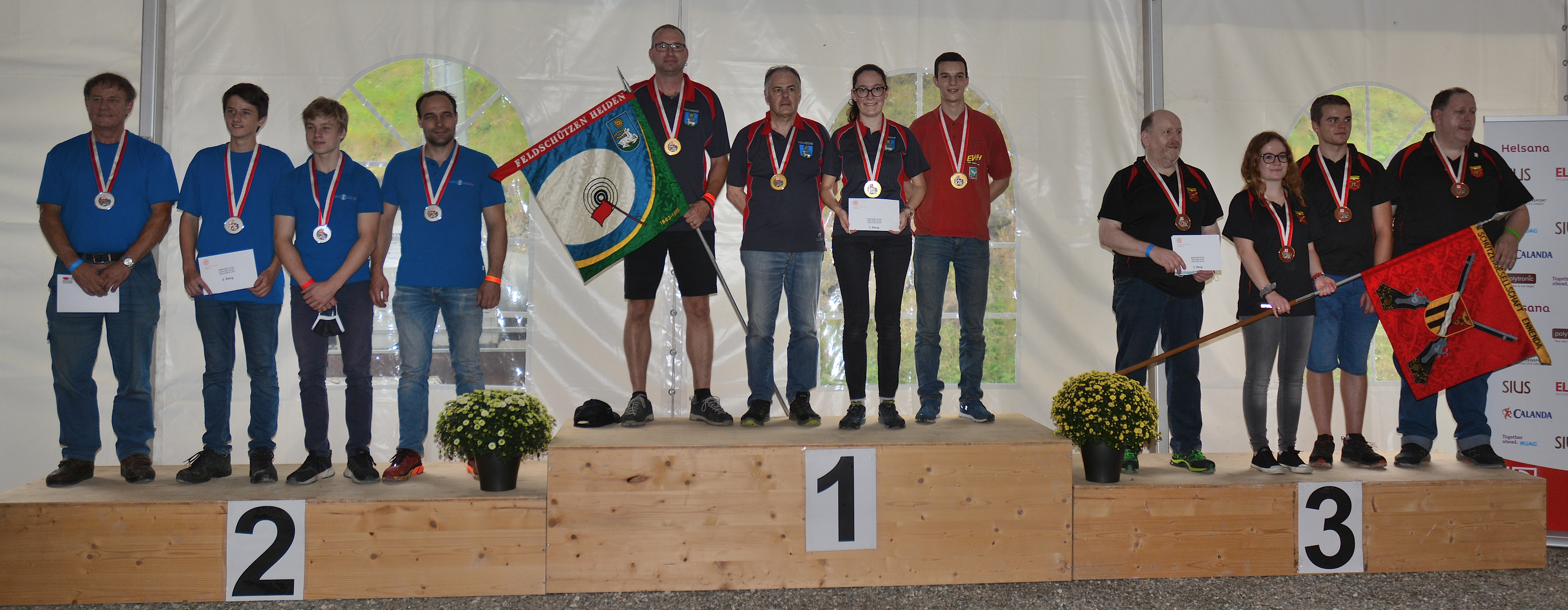 2. Rang Ägerital-Morgarten  Schützen 1, 1. Rang Heiden
Feldschützen 1, 3. Rang Ennenda Schützengesellschaft 1