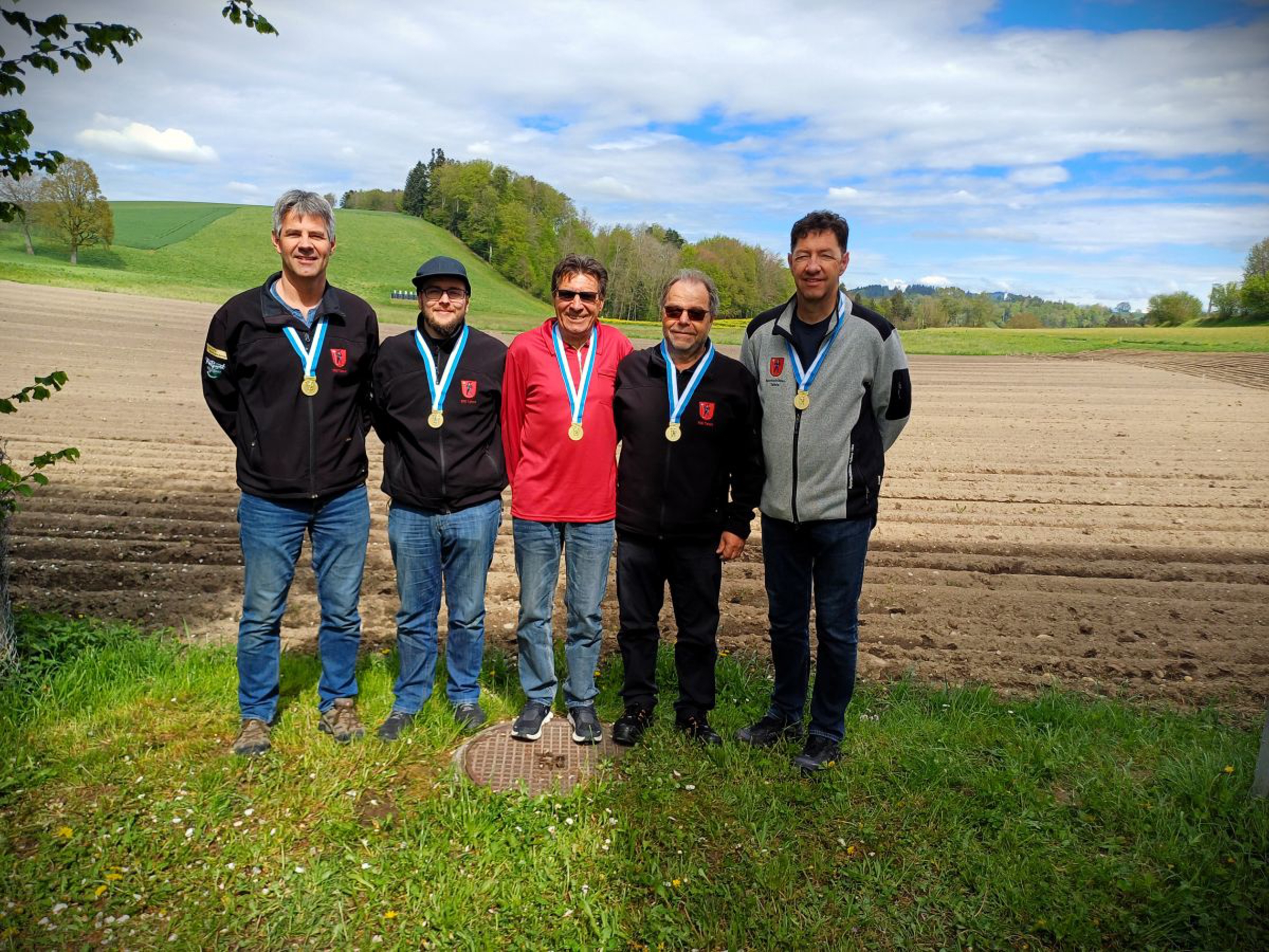 Sieger Feld A: Tafers1 (v.l.): Heribert Sturny, Marco Bürgi, Pierre-Alain Dufaux, Bruno Kaeser, Norbert Sturny.