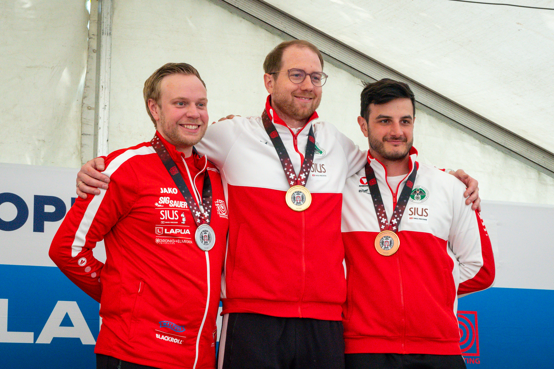 Podest 3x20 Herren: 1. Bernhard Pickl (AT), 2. Pascal Bachmann (SUI), 3. Andreas Thum (AT)