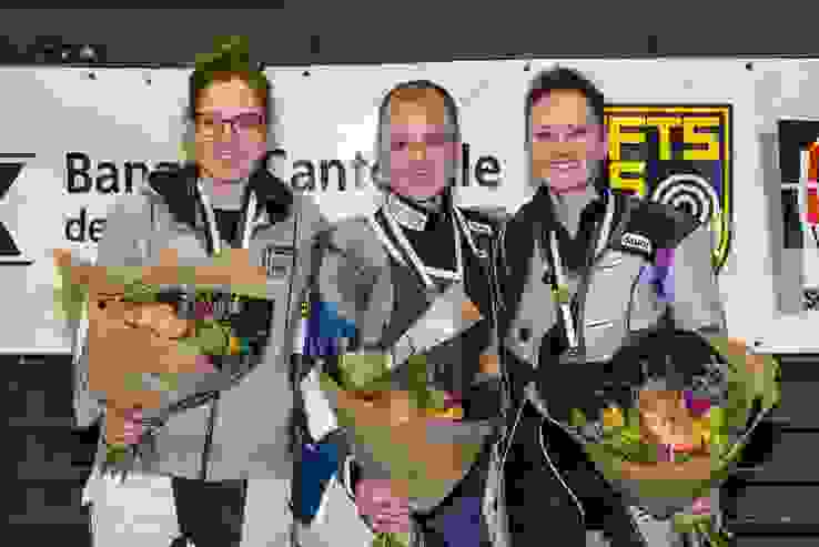 K1600_Ansermet I.JPG Podium Dames carabine 10 m : Aurore Verdon (2e), Irène Beyeler (1re) et Aurélie Grangier (3e).