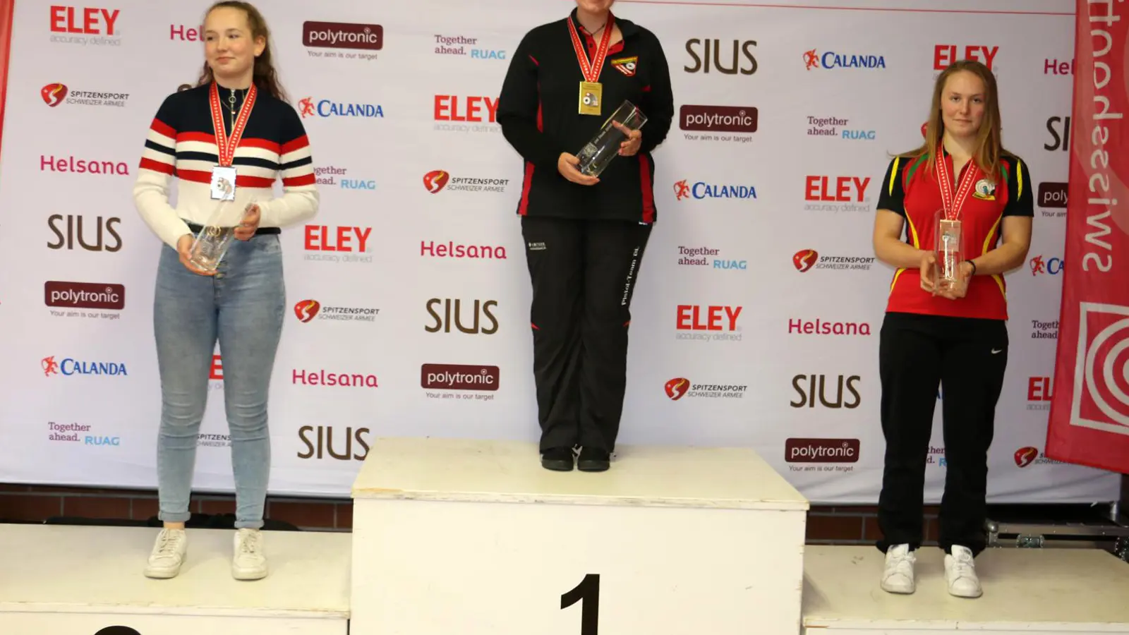 Siegerpodest Sportpistole Juniorinnen