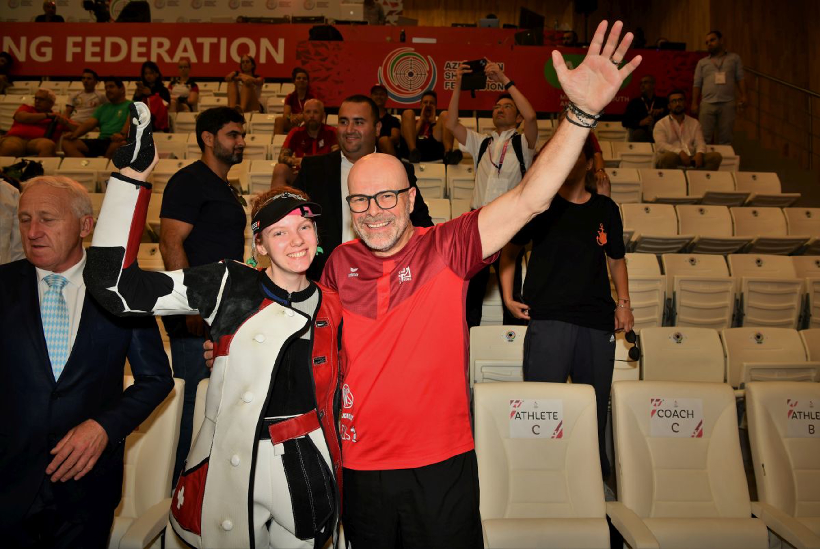 Audrey Gogniat mit Head-Coach Daniel Burger. (Bild: Jürgen Heise)