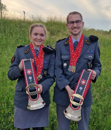 Muriel Züger und Gilles Dufaux waren über das gesamt CISM-Regionalturnier die Erfolgreichsten mit dem Gewehr 50m bzw. Gewehr 300m