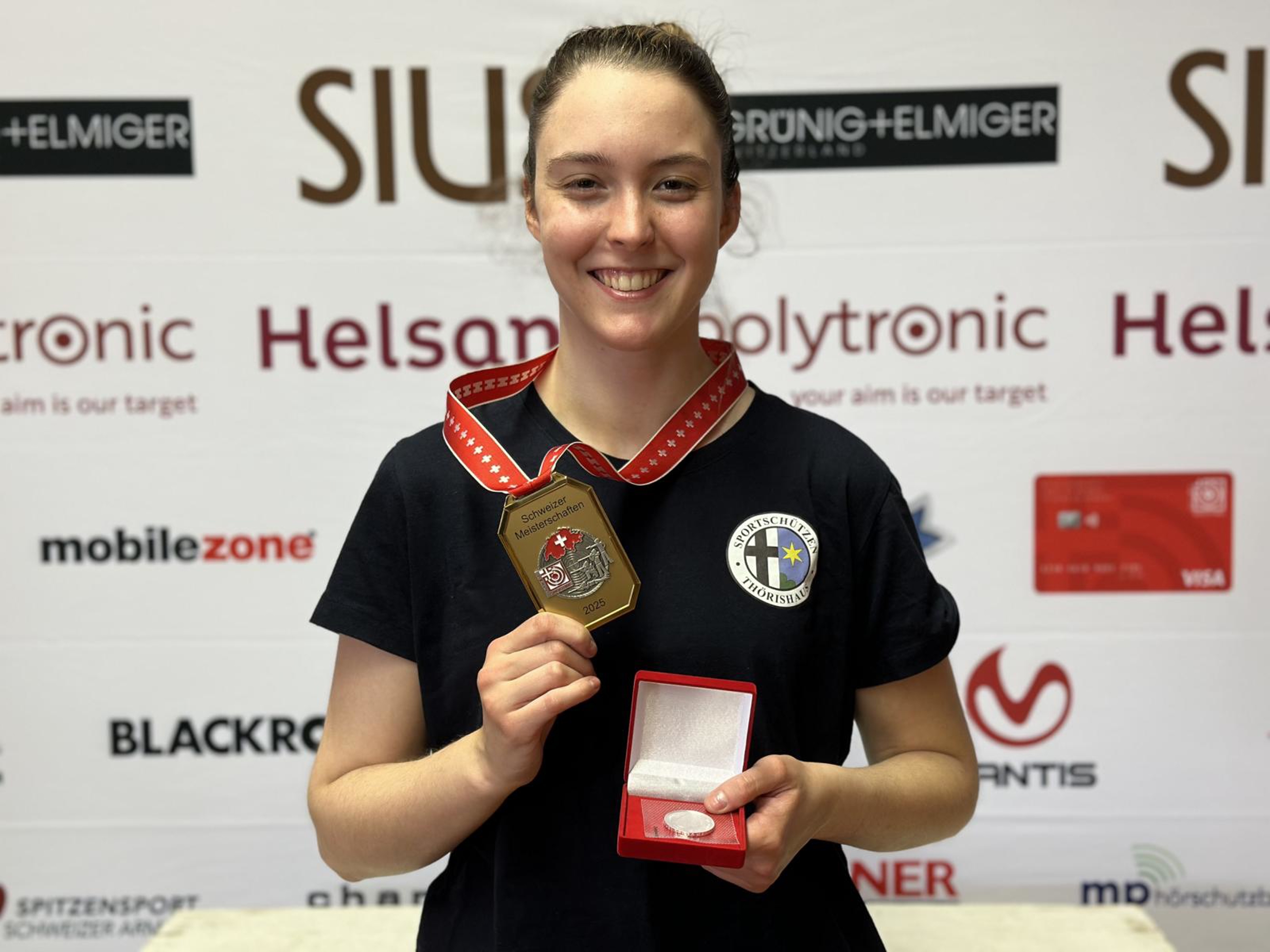 Marta Szabo (Langnau am Albis ZH) gewinnt ihren ersten Schweizermeistertitel bei der Elite in der 50m-Dreistellung.