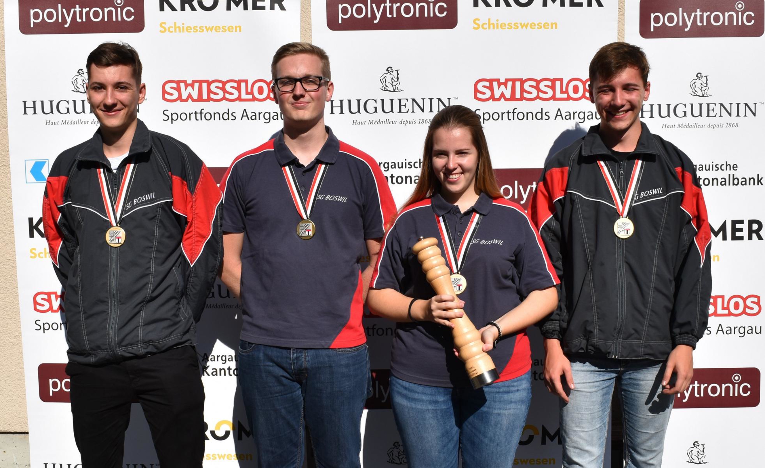 Das siegreiche Jungschützenquartett der SG Boswil I.