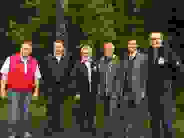 Illustre Gästeschar (von links): René Weber, Nationalrat Werner Salzmann, Regierungsrätin Beatrice Simon, Stefan Jaggi, Regierungsrat Philippe Müller, Beat Knuchel.
