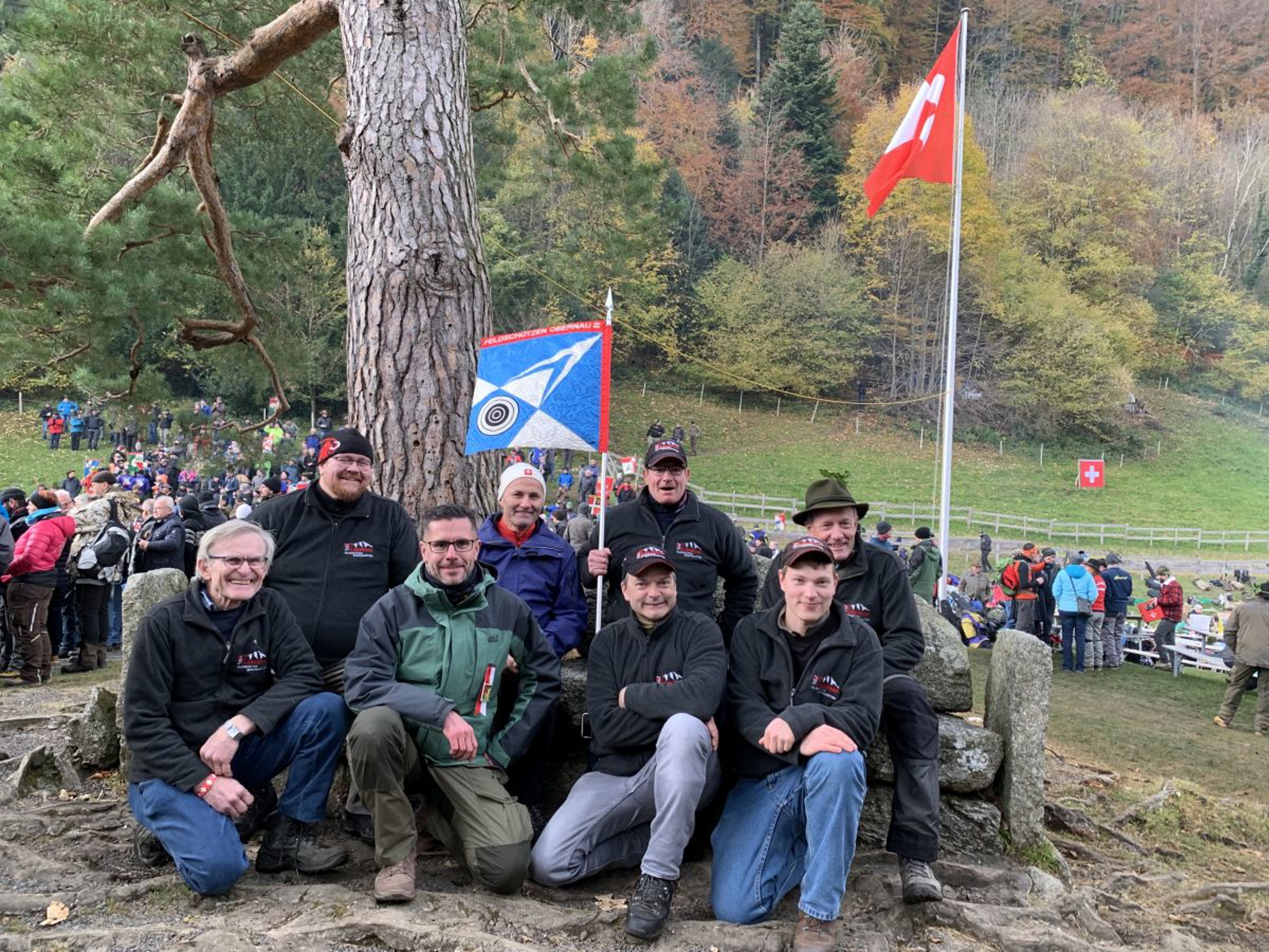 Die Sieger der SG  Obernau hinten v.l. Peter Röthlin, Josef Haas, Urs Röthlin und Ernst Bucher - vorne v.l. Peter Bründler, Fabio Sciuto, Erich Stalder und Armin Stalder.