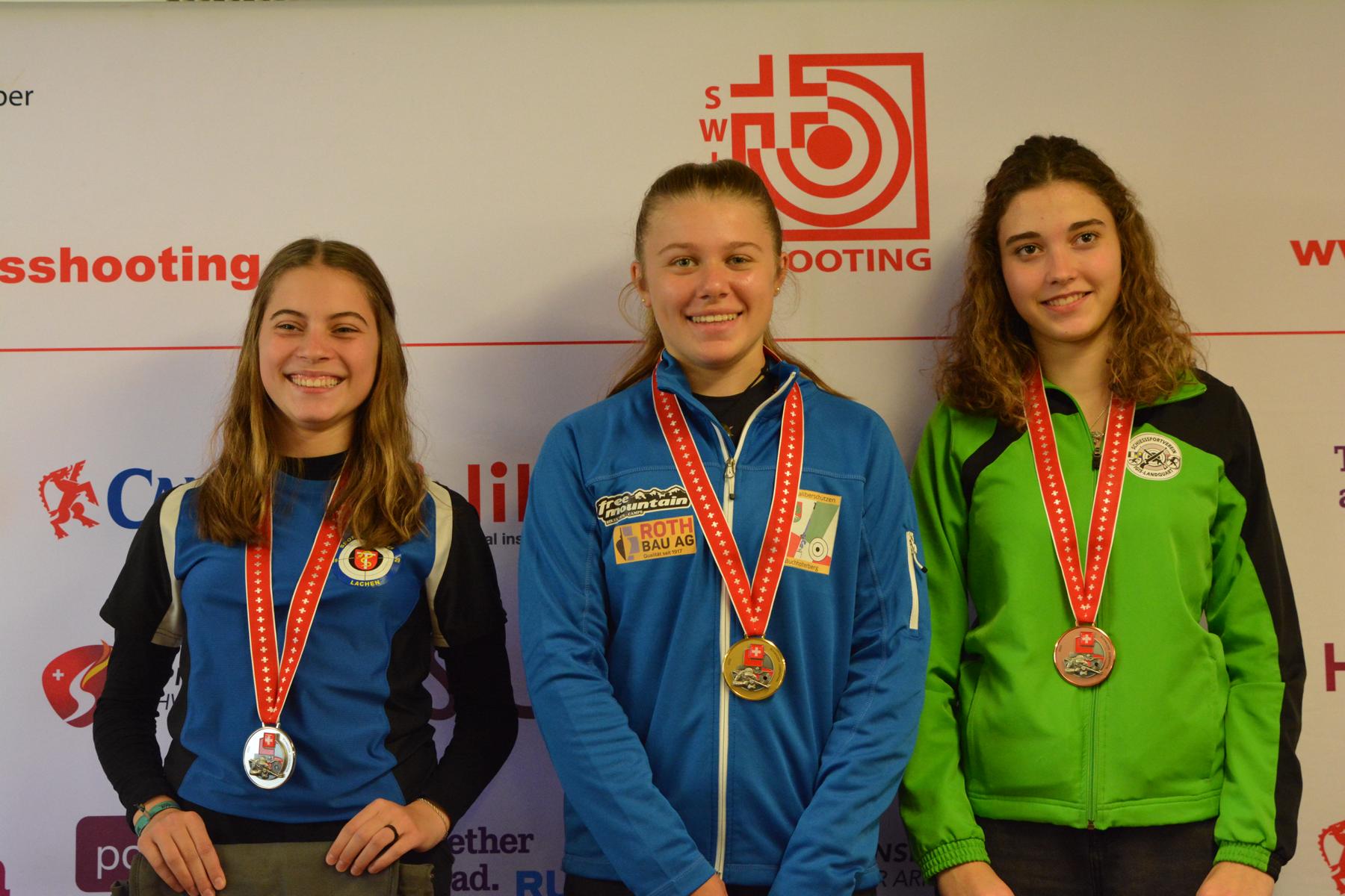 G U17D liegend frei 2. Maya Leicht  1. Alina Schmid  3. Lea Schmid