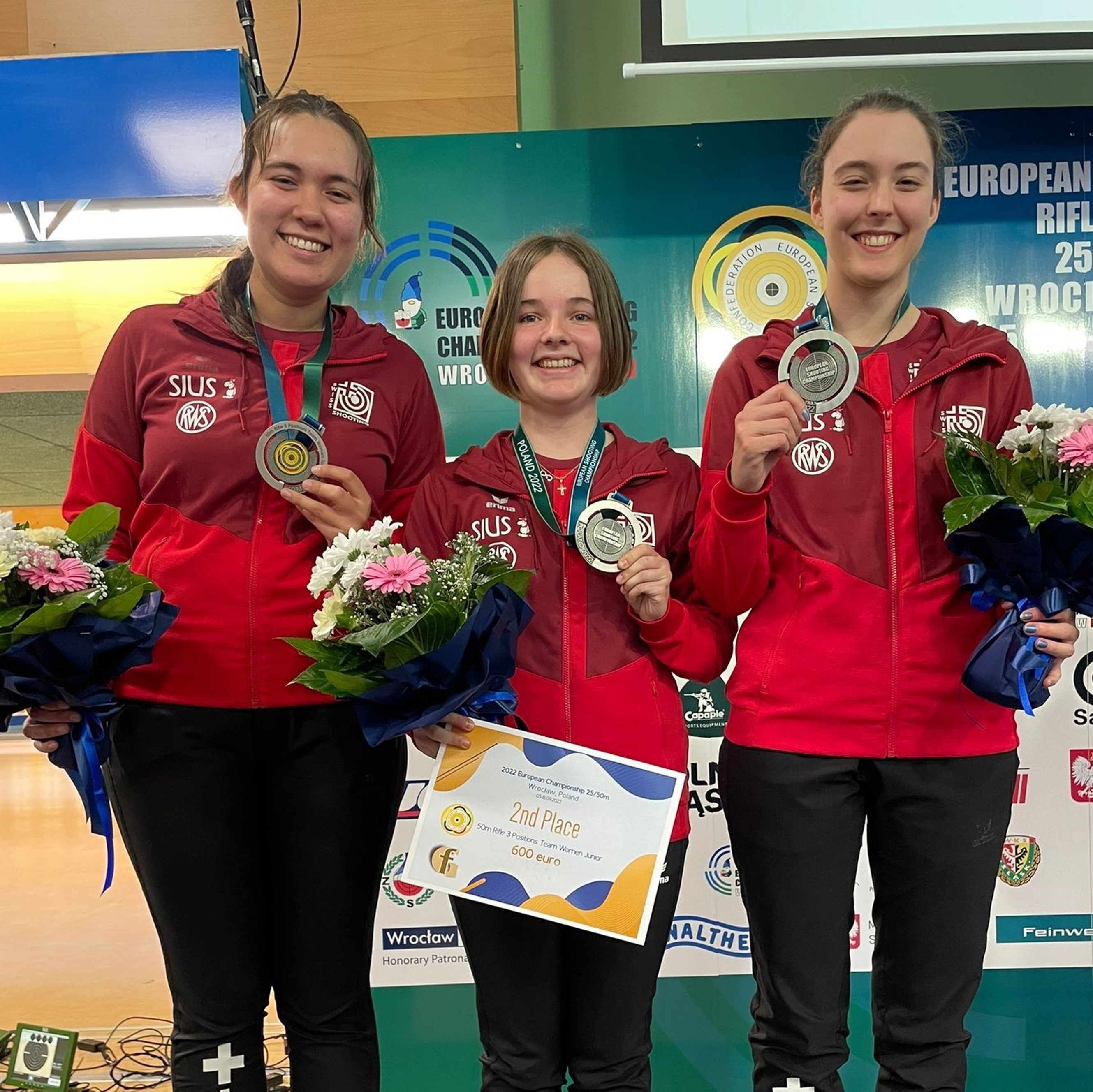 Das Schweizer Silber-Team (v.l.): Jennifer Kocher, Gina Gyger und Marta Szabo