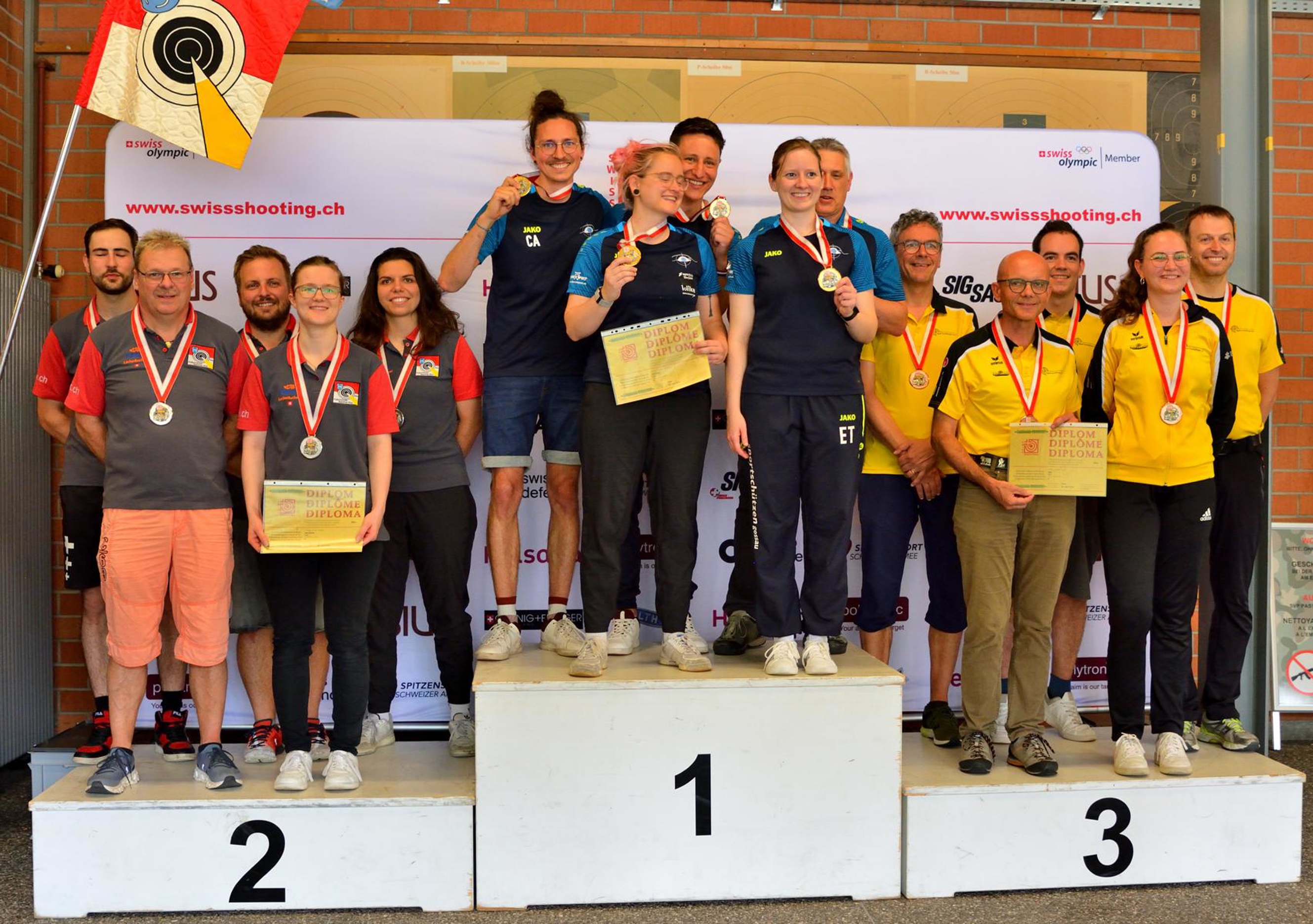 Das Podest der SGM-G50 Elite: 1. Gossau; 2. Balsthal; 3. Uri (Foto: Ernst Nydegger)
