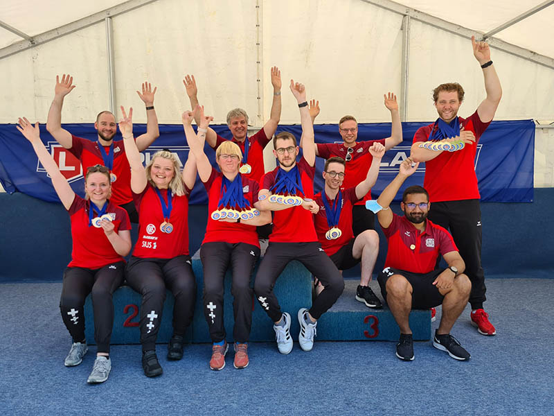 Strahlende Schweizer am Europacup 300m in Kroatien.