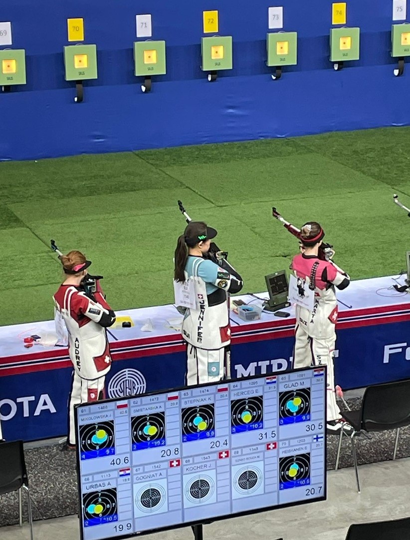 Wettkampfimpression Team Juniorinnen (v.l): Audrey Gogniat, Jennifer Kocher und Marta Szabo