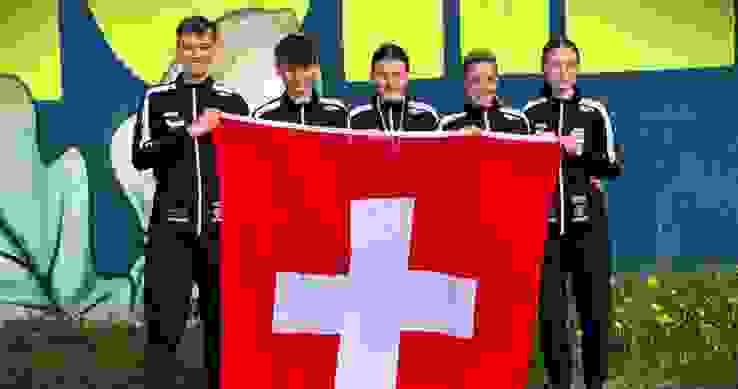 TS Muenchen 2025 05 Team Die Schweizer Athletinnen und Athleten (v.l.): Patrick Gal, Sandro Gilgen, Tessa Dietrich, Ramona Elsener, Jana Felsberger.