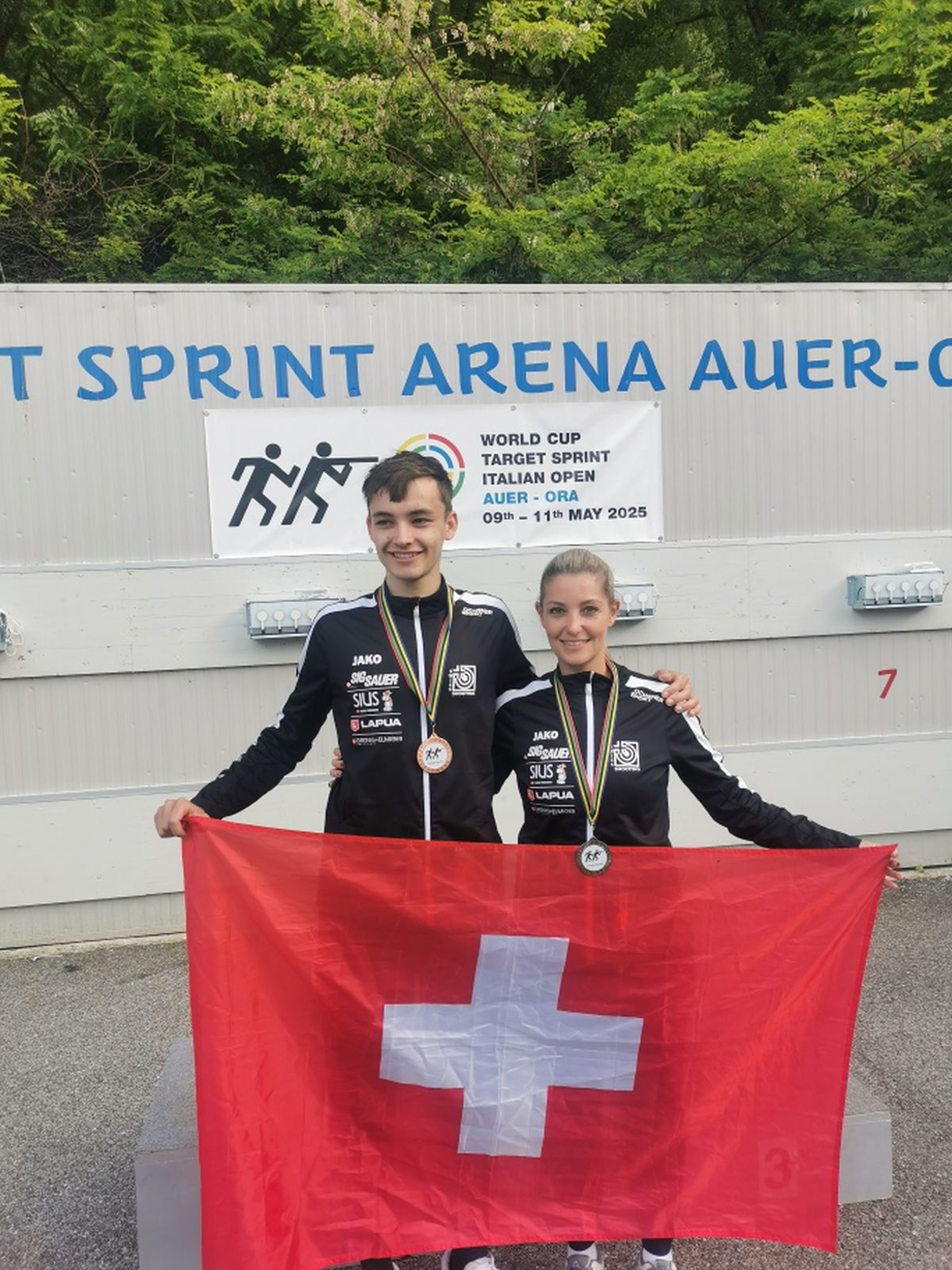 Schweizer Medaillen-Gewinner Patrick Gal und Ramona Elsener.