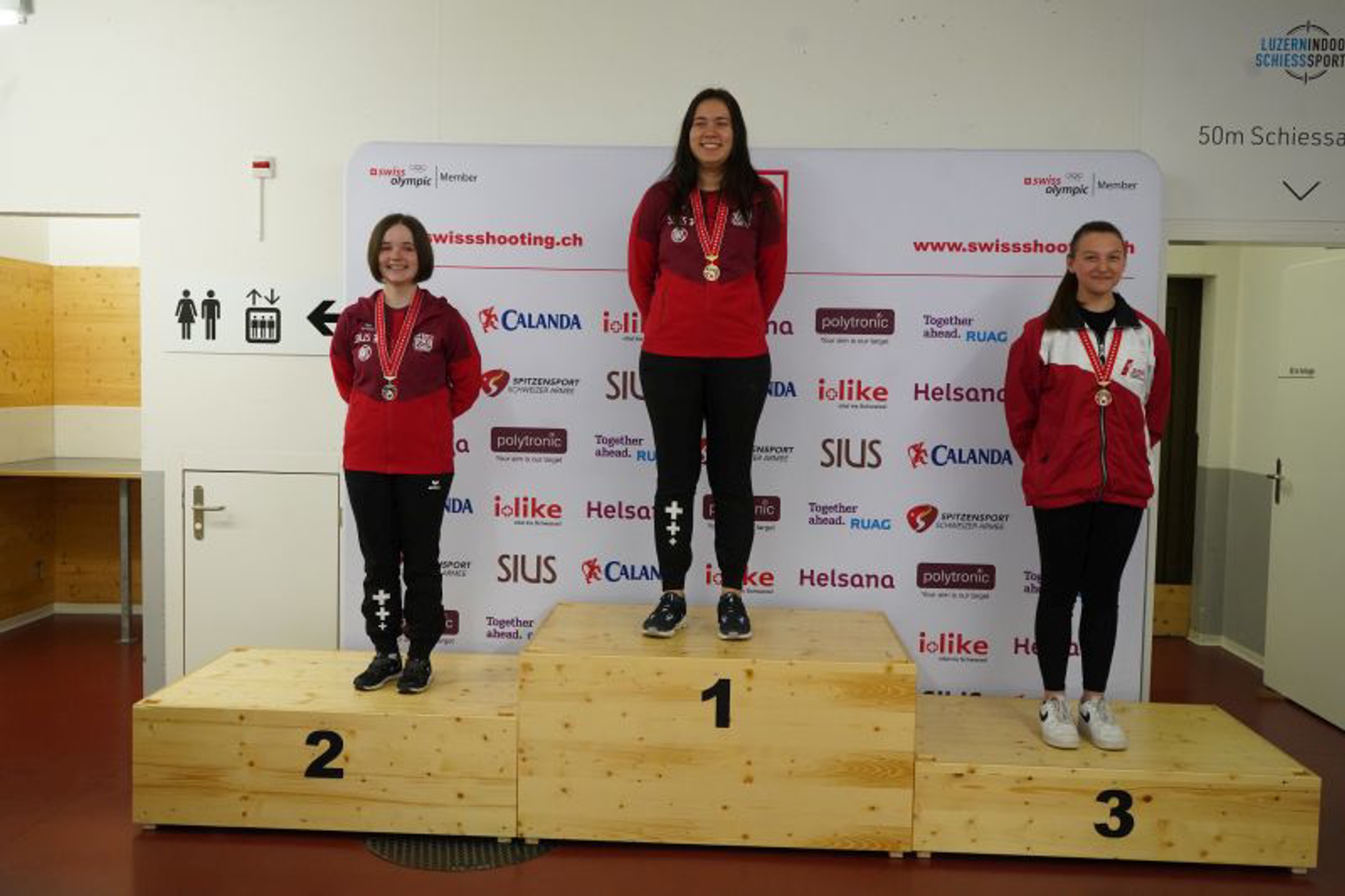 Gewehr 10m Juniorinnen: Jennifer Kocher (1. Platz), Gina Gyger (2. Platz), Emely Jäggi, (3. Platz)