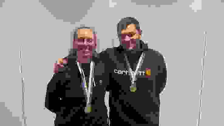 K1024_2023 Sieger Elite Senslermeisterschaften Pistole.JPG Sieger P10m (v.l.): Jessica Waeber (Elite Frauen), Gregory Emmenegger (Elite Männer).