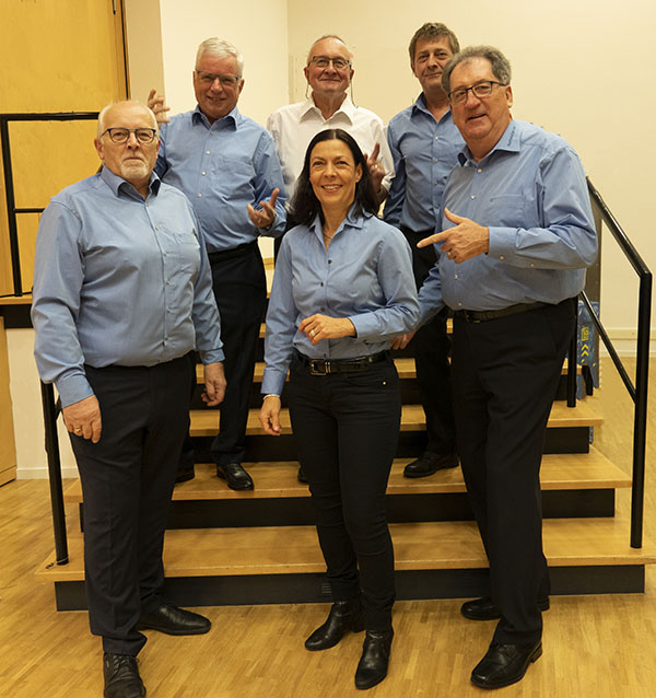 Das sechsköpfige OK, das die Übung nun abbrechen muss (v.l.n.r.): Thomas Schöbi, Robert Signer (Präsident), Freddy Kugler, Mafalda Fent, Urs Gebert und Willy Lanz