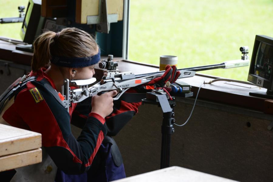 Impressioni dai CS 2019 nella categoria fucile 50m, 3x40 U21: Keiser Luzia (foto Silvan Meier)