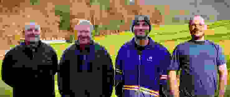 Matchfond Final 2024 Siegerbild Sieger (v.l.): Peter Steiger (Ord. Kat. D), Roger Schnetzler (Sportgewehr, Kat. A), Phil von Känel (Ord. Kat. E), Marcel Weber (Pistole 25m).