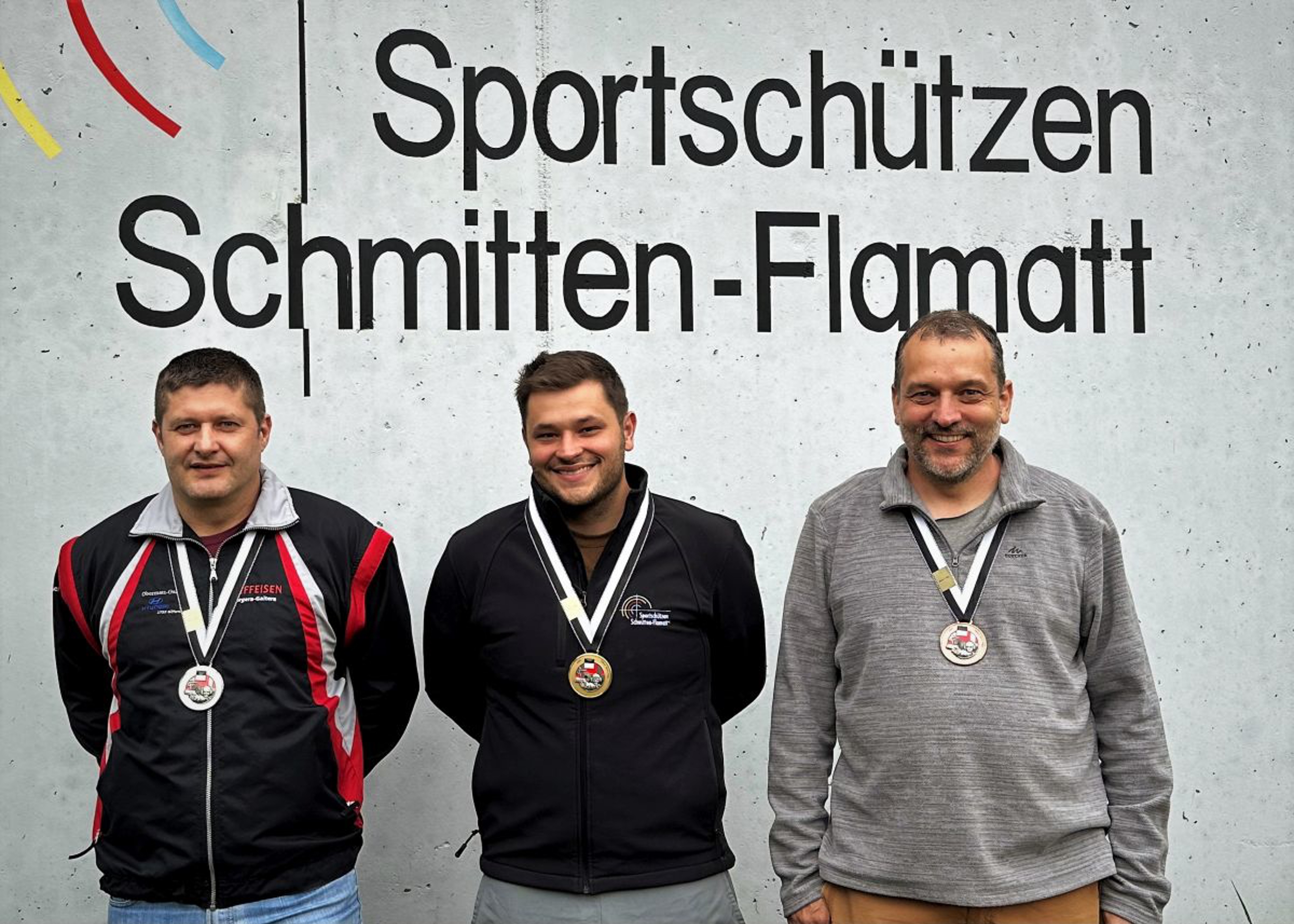 Sieger Einzel A-Match Elite 50m (v.l.): Norbert Klaus, Gregory Emmenegger, Laurent Beaud.