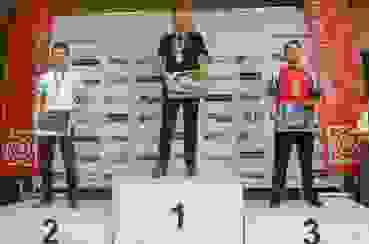 Podest FP 50M Open Sieger Dieter Grossen mit dem zweitplatzierten Albert Taureg und dem Dritten Markus von Flüe