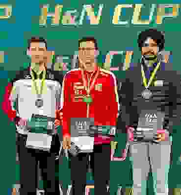 PHOTO 2024 01 25 13 52 24 Podest P10m: 2. Robin Walter (GER), 1. Jason Solari (SUI), 3. Sarabjot Singh (IND)