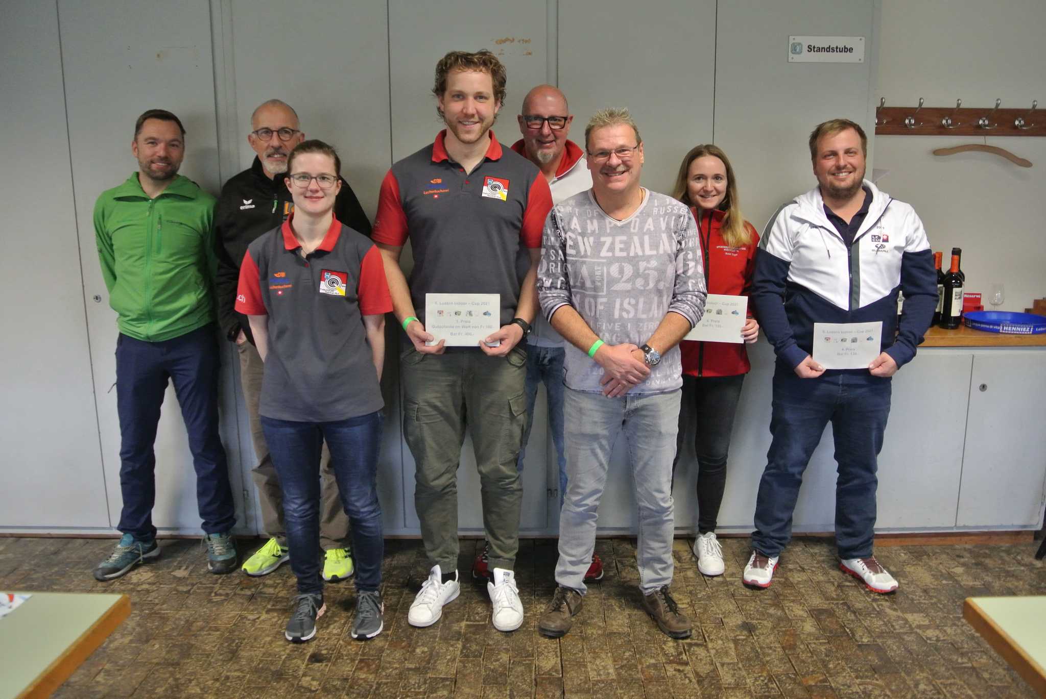 Vorne: Janine Frei (2.), Jan Lochbihler (1.), Daniel Grun (3.)
Hinten: Fabien Broillet (5.), Anton Küchler (8.), Rolf Denzler (7.), Muriel Züger (6.), Christian Wismer (4.)