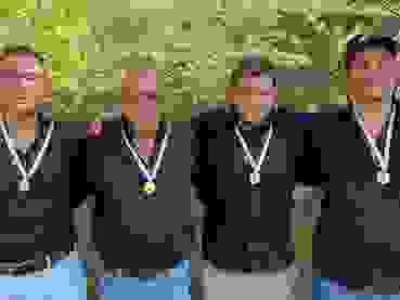 vlnr Laurent Stritt, Ueli BLatti, Gregory Emmenegger, Dominik Brülhart.jpg Kantonalmeister Schmitten-Flamatt (vl): Laurent Stritt, Ueli Blatti, Gregory Emmenegger, Dominik Brülhart.