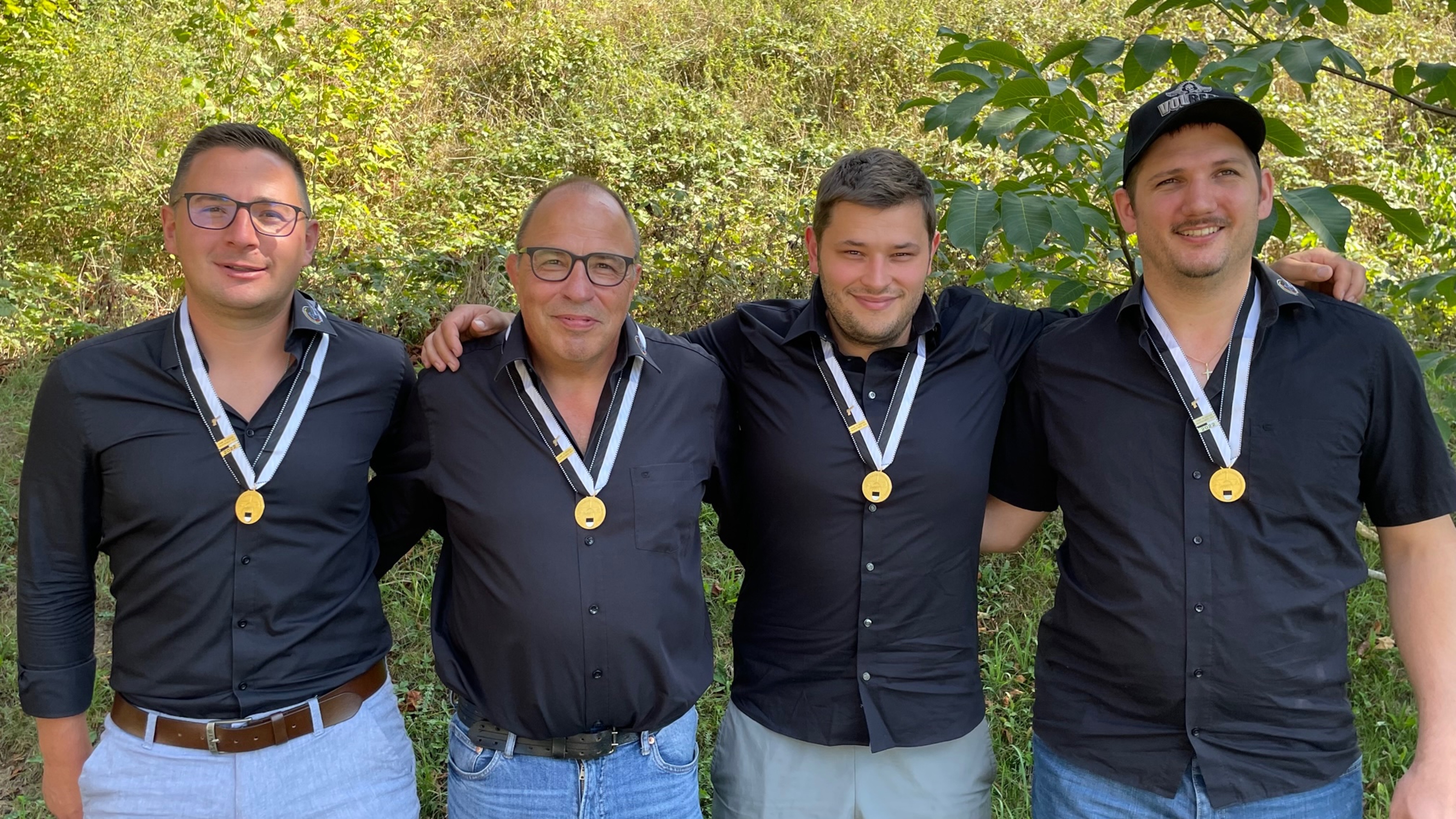 Kantonalmeister Schmitten-Flamatt (vl): Laurent Stritt, Ueli Blatti, Gregory Emmenegger, Dominik Brülhart.