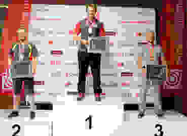 Podest 300m 3x40 Männer.jpg Sieger Jan Lochbihler mit Pascal Bachmann auf Platz 2 und Rafael Bereuter als Dritter